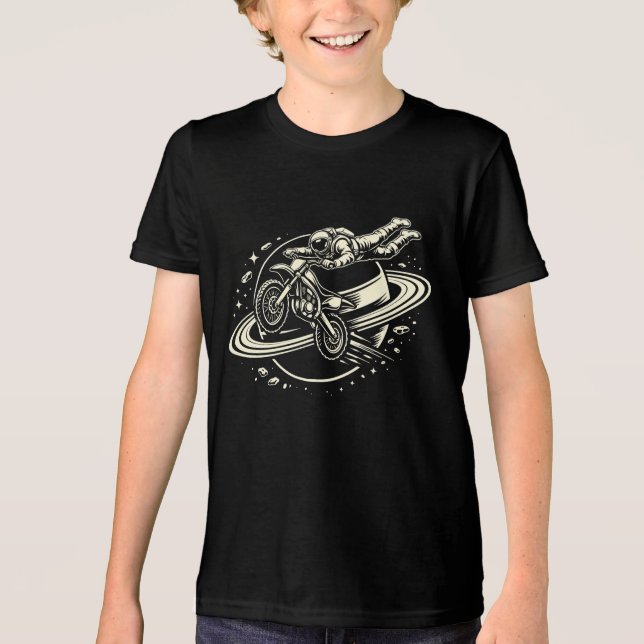 Camiseta Motociclista Astronauta Saturno (Frente)