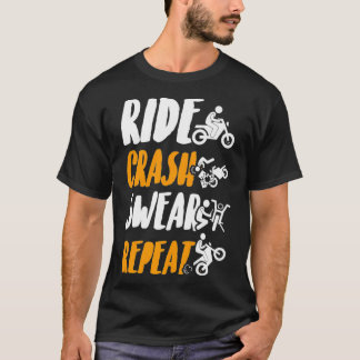 Camiseta motociclista de motocicletas de repetição de acide