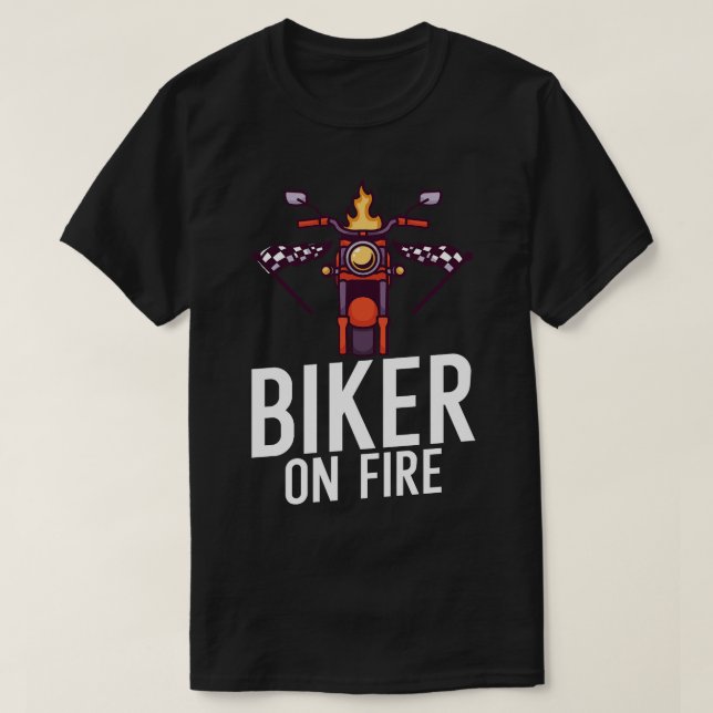Camiseta Motociclista em chamas (Frente do Design)