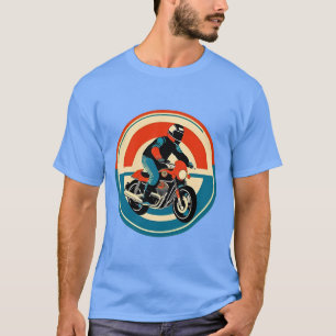 Camiseta Motociclista em Estilo Retro Vibrante