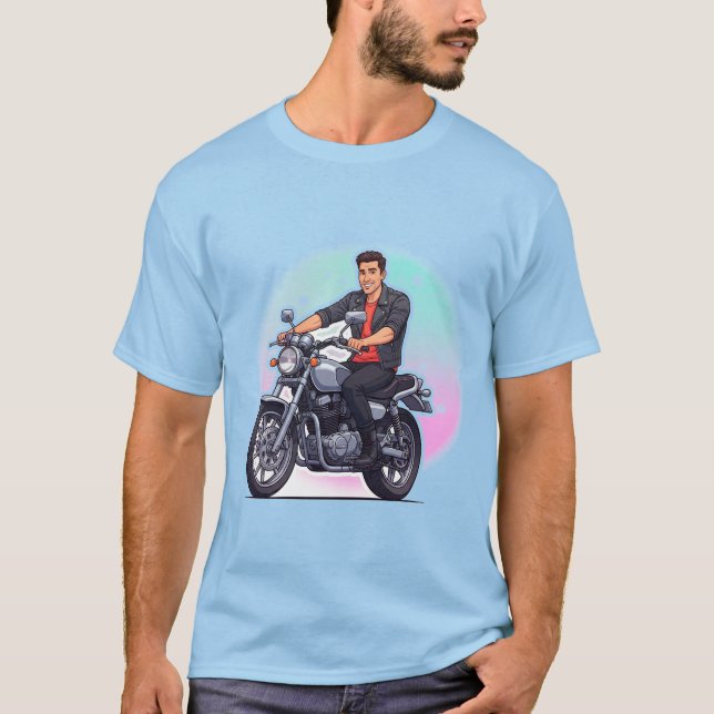 Camiseta 🎨 Motociclista Gráfico Expressão de Arte de Rua d (Frente)