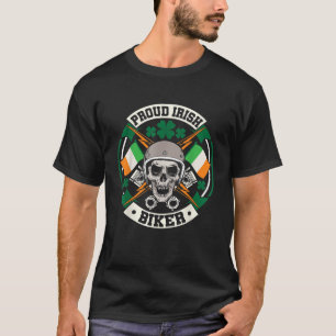 Camiseta Motociclista Irlandesa Biker Ireland Skull Rua Pat