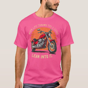 Camiseta Motociclista Quando a Vida Lança Uma Curva Motocic