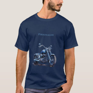 Camiseta Motociclo Azul Personalizado