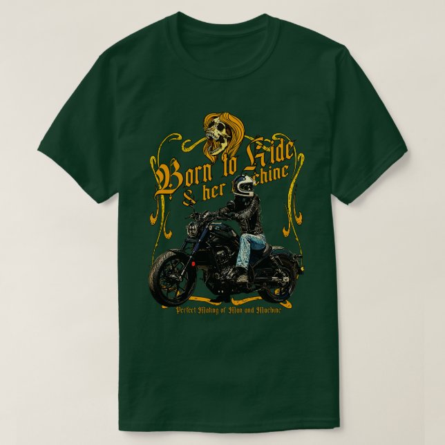 Camiseta Motociclo de nascer a Corrida (Frente do Design)