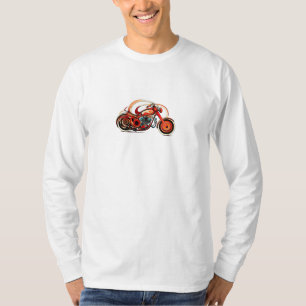 Camiseta Motociclo Em Linhas Reproduzíveis