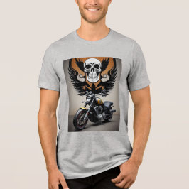 Camiseta Motociclo Personalizado com Gráfico de Crânio