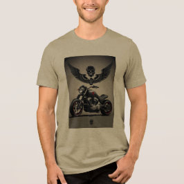 Camiseta Motociclo personalizado com o crânio e o gráfico d