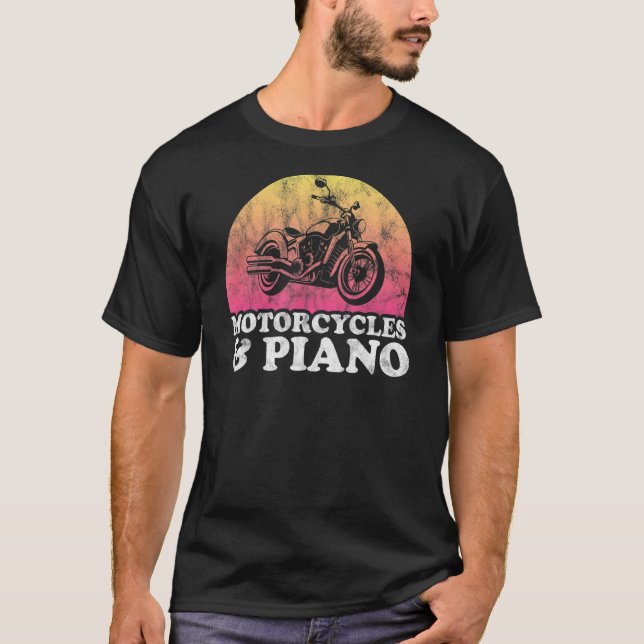 Camiseta Motociclos e motociclos de piano (Frente)