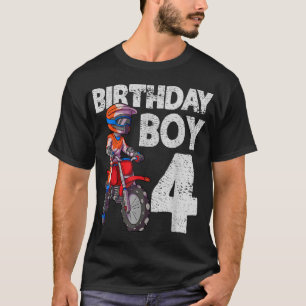 Camiseta Motocross 4th Birday Kids MX 4 anos Bik Dirt