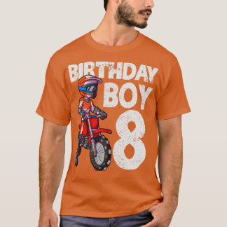 Camiseta Motocross 8th Birday Kids MX 8 Anos Bik Dirt