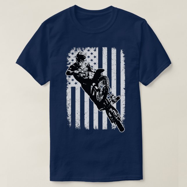 Camiseta motocross-americano grayschale (Frente do Design)