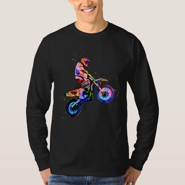 Camiseta Motocross Art Colorir moto de motocicleta (Frente)
