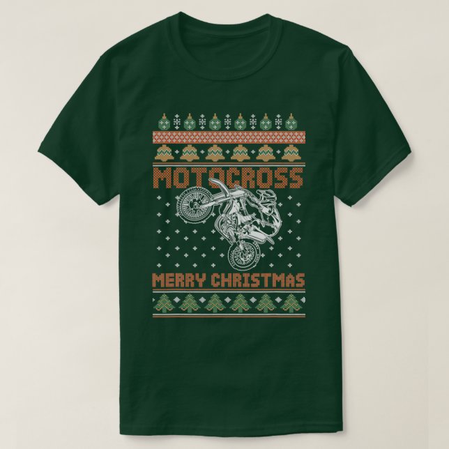 Camiseta Motocross Christmas Bike Xmas (Frente do Design)