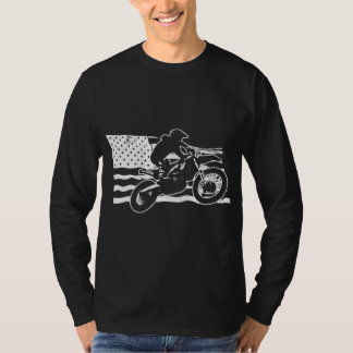 Camiseta Motocross Dirt Bike Biker Stunt Man 4 de julho EUA