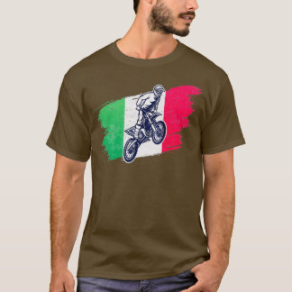 Camiseta Motocross Dirt Bike - Itália Flag Vintage