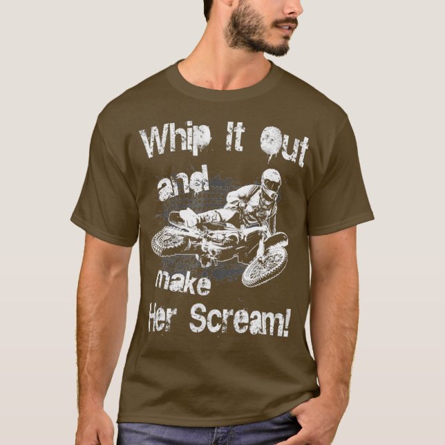 Camiseta Motocross Engraçada Bata Fá-La Dar O Gritar (Frente)