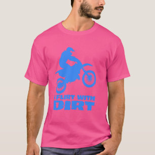 Camiseta Motocross Eu Flerto Com Dirt Homens Mulheres Adole