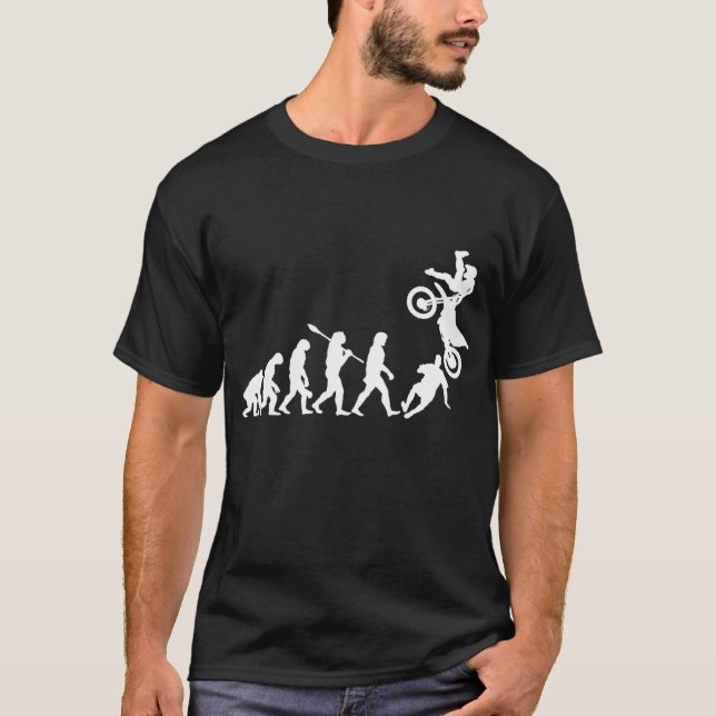 Camiseta Motocross Evolution Dirt Bike Funny (Frente)