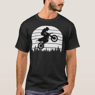 Camiseta Motocross Jumping Bike Distressed Graphic Sunset