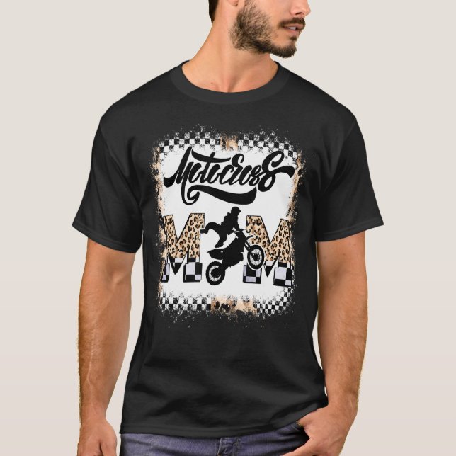 Camiseta Motocross Mãe Leopardo Sangrado Mãe (Frente)