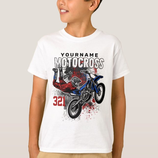 Camiseta Motocross Personalizado de Corrida Freestyle FMX T (Frente)
