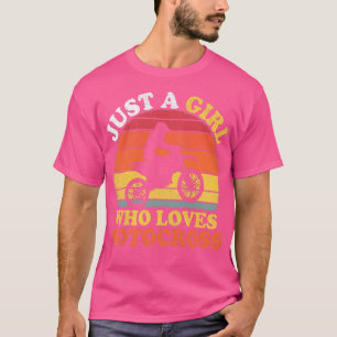 Camiseta Motocross Player Vintage Apenas Uma Menina Que Ama
