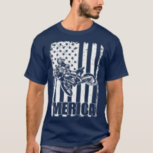 Camiseta Motocross racer dirke bike Merica American Flag