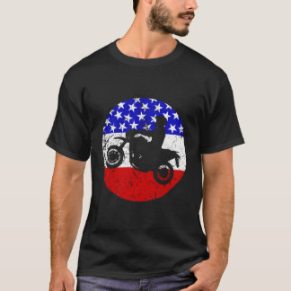 Camiseta Motocross Retro Style Motor Sports American Flag