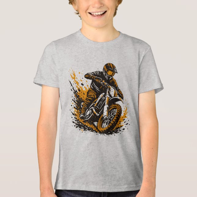Camiseta Motocross Rider Power Sliding Through Mud (Frente)
