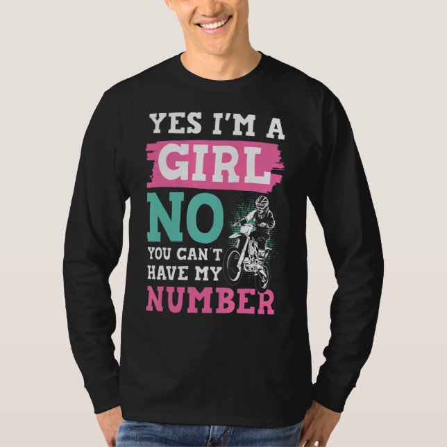 Camiseta Motocross Sim Eu Sou Uma Garota Sim Eu Posso Andar (Frente)