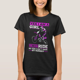 Camiseta Motocross Sim Eu Sou Uma Garota Sim Eu Posso Andar