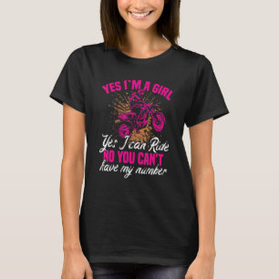 Camiseta Motocross Sim Eu Sou Uma Garota Sim Eu Posso Andar