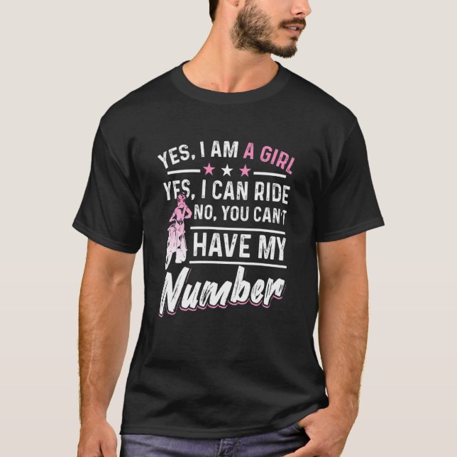 Camiseta Motocross Sim Eu Sou Uma Menina Sim Eu Posso Pilot (Frente)