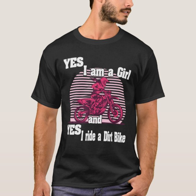Camiseta Motocross Sim Eu Sou Uma Rapariga E Sim Eu Passo U (Frente)