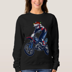 Camiseta Motocross Sports Lover Xmas Santa Hat Motocross Ch