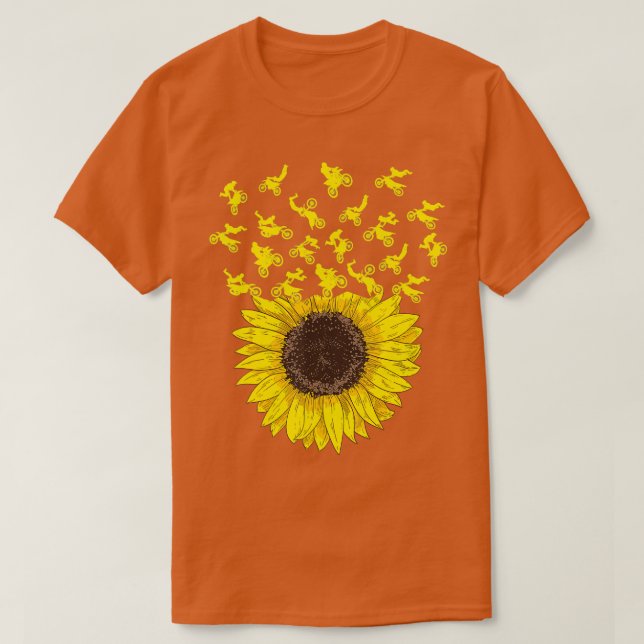 Camiseta Motocross Sunflower Gift for Biker and Dirt Bike L (Frente do Design)