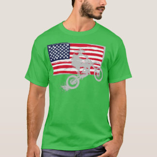 Camiseta Motocross USA Flag