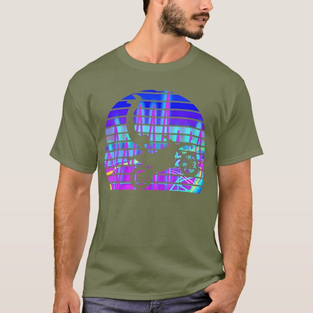 Camiseta Motocross Vaporwave Sunset Dirt Bike Synwave (Frente)