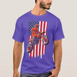 Camiseta Motocross Vintage EUA Flag Dirt Bike