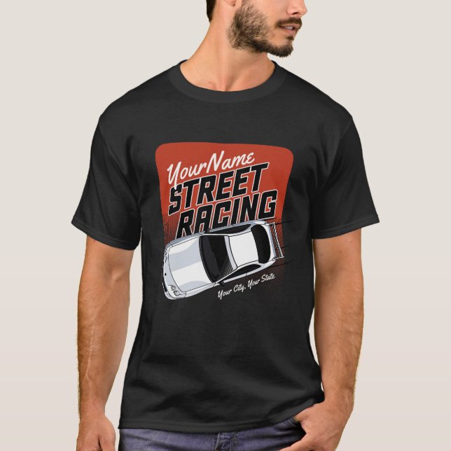 Camiseta Motoesporte de corrida na rua personalizado (Frente)