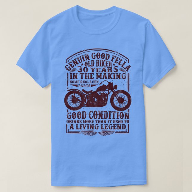 Camiseta Motografia Clássica de Nascimento Clássico de 30 A (Frente do Design)