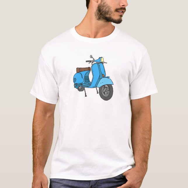 Camiseta Motoneta azul (Vespa) (Frente)