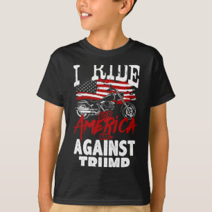 Camiseta Motoqueiro Anti Trump Pró Democracia Resistir Cont
