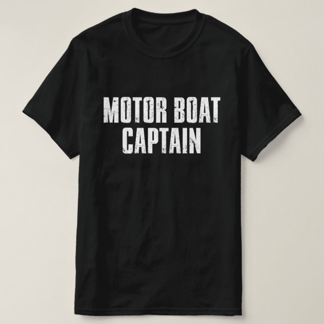 Camiseta Motor Boat Capitão Funny Retro (Frente do Design)