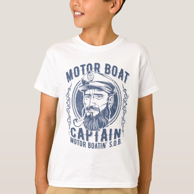 Camiseta Motor Boat Captain Funny Pontoon Boating Motor Boa (Frente)