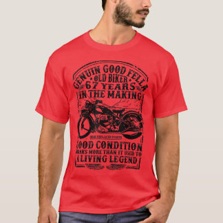 Camiseta Motor Clássico Biker De 67 Anos De Engraçado