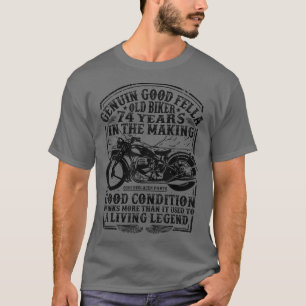 Camiseta Motor Clássico Biker De 74 Anos Com Estilo De Retr