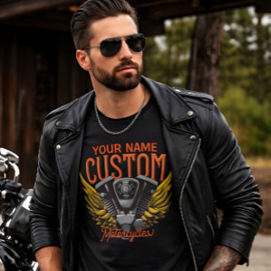 Camiseta Motor da Motocicleta Eagle Wings - Garagem de Moto
