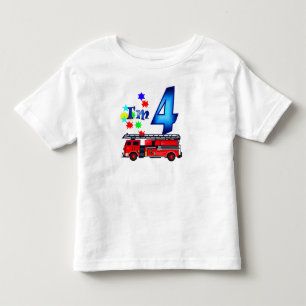 Camiseta Motor de incêndio de 4 anos